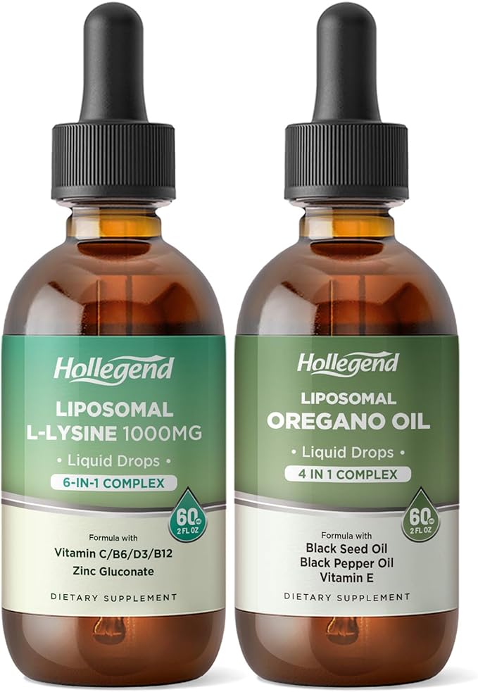 Liposomal L Lysine &amp Oregano Oil Liquid Drops Immune Support &amp Overall Health