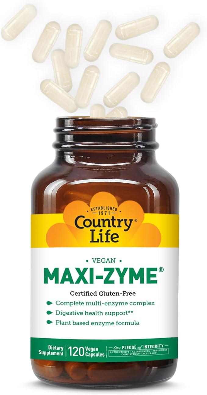 Country Life - Maxi-Zyme Digestive Enzyme Complex - 120 Vegetarian Capsules