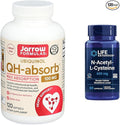 Jarrow Formulas QH-Absorb 100 mg Max Absorption - CoQ10 Ubiquinol &amp Life Extension N-Acetyl-L-Cysteine (NAC) Immune Respiratory Liver Health