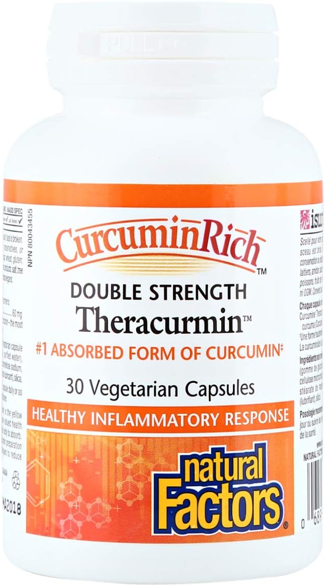 Natural Factors CurcuminRich Double Strength Theracurmin 60 mg Just 1 Capsule Daily Formulated for Superior Absorption 30 Count (Pack of 1)