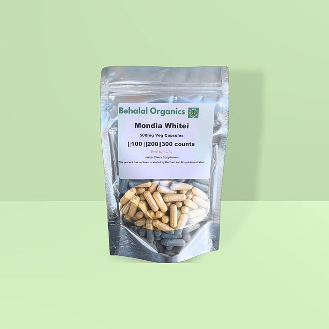 Mondia Whitei (Mulondo) Root Powder 500mg Vegetarian 100 Capsules