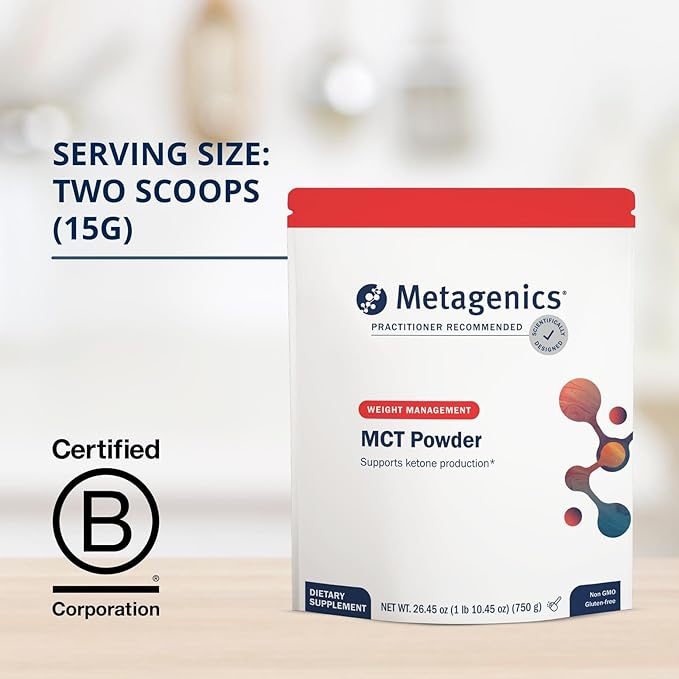 Metagenics MCT Powder - 10 g Medium‑Chain Triglycerides from Coconut per Serving* - Supports Energy Satiety &amp Keto‑Friendly Fuel* - Unflavored Mixes Easily - Non‑GMO Gluten‑Free - Powder
