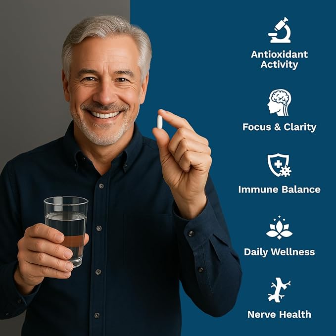 Palmitoylethanolamide(micronized Pea) with LuteolinNadhRutin and Lysine for ImmunityNervous* System* Support and Overall Wellness.60 Vegetable Capsules Made in USA.