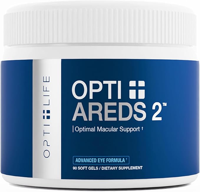 Opti + AREDS 2 Supplements | Vision &amp Eye Health Supplements for Adults | Includes Lutein Zeaxanthin Zinc and Vitamin C for Macular Support* | 90 Softgels / 45 Servings
