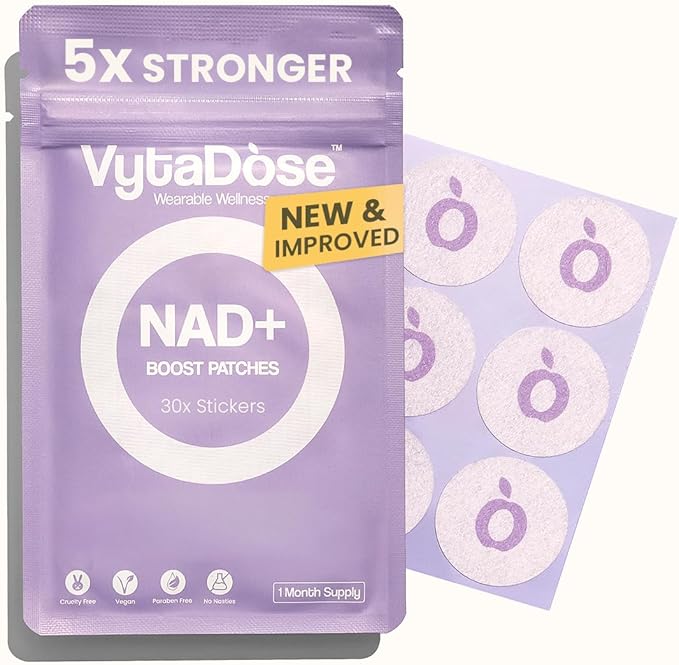 Premium High Dose NAD+ Patches for Women and Men – 5X Stronger - A New Kind of NAD+ Patch for Daily Energy &amp Focus – Wellness Patches - Water Resistant Vegan Extra Strong 30 pack 1 Months Supp