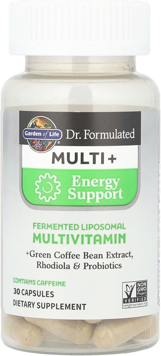 Garden of Life Dr. Formulated Multi+ Energy Support Capsule with Green Coffee Bean Rhodiola &amp Probiotics – Energy and Immune Support Non-GMO Gluten-Free 30 Capsules