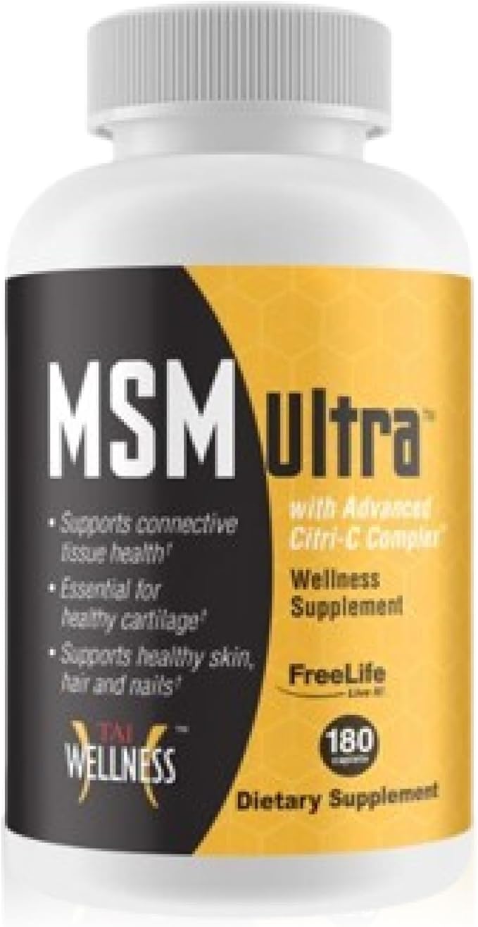 Youngevity Freelife MSM Ultra | 3000 mg MSM + Proprietary Citri-C Complex Blend + Vitamin C | Ultimate Methylsulfonylmethane Supplement | Bone &amp Bone Support | 180 Count