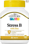 21st Century Stress B with Zinc Tablets 66 Count (Pack of 3)