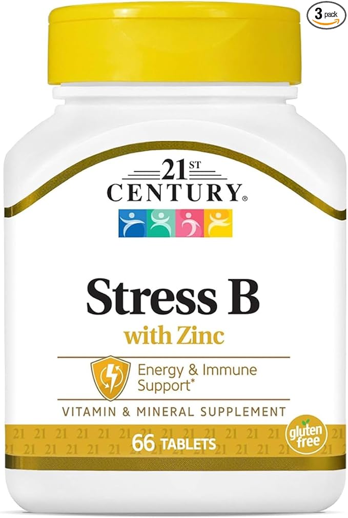 21st Century Stress B with Zinc Tablets 66 Count (Pack of 3)