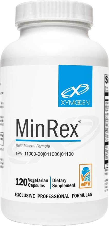 XYMOGEN MinRex Multi-Mineral Supplements - with Iodine Selenium and Potasium to Support Mineral Repletion + Sports Nutrition (120 Soy Gluten and Dairy-Free Capsules)
