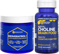 NATURAL STACKS Acetylcholine Brain Food + Resveratrol Supplement Bundle - Supports Cognitive Function &amp Brain Aging* - 120 Total Capsules