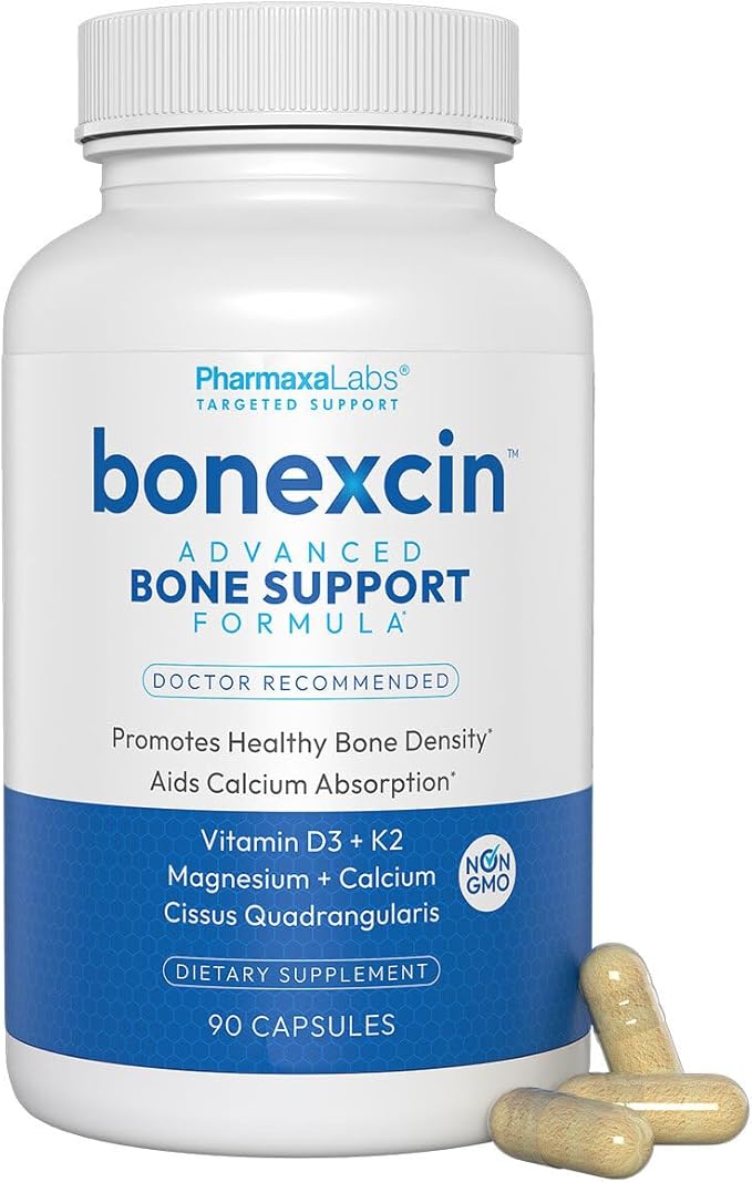 Advanced Bone Support Formula – Calcium Magnesium Vitamin D3 &amp K2 – Bone Density &amp Strength Supplement for Women &amp Men – Joint Mobility Menopause &amp Osteoporosis Support – 90 Capsul