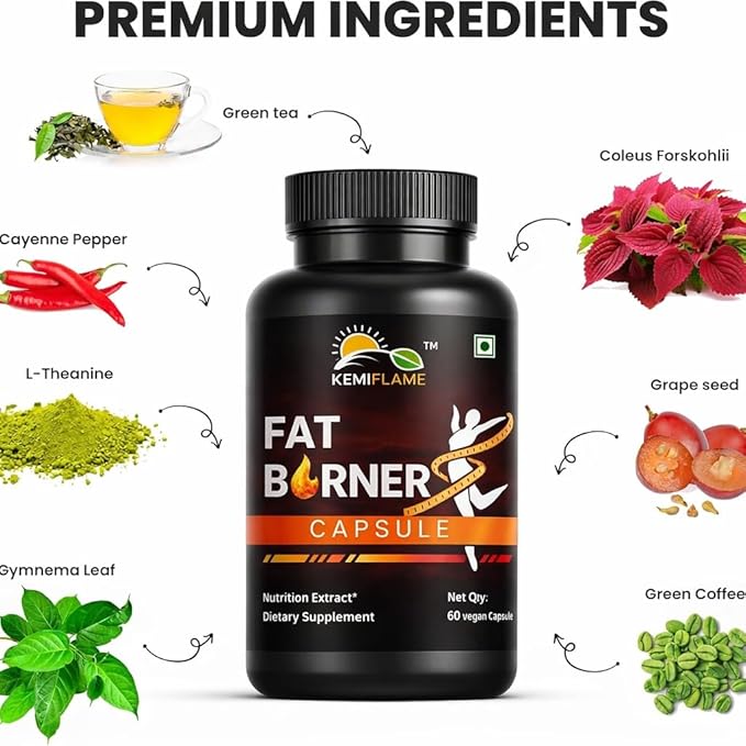 Fat Burner &amp Energy 60 Capsules | Weight Loss Capsules | Support Healthy for Men &amp Women Supplements (2 4 Ounces) Pack of 2