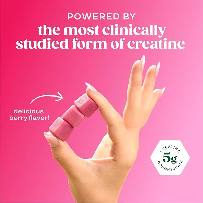Bloom Creatine Monohydrate Gummies 5g Per Serving Sugar Free Creatine Gummy for Workout Strength Cognitive Health &amp Lean Muscle Support Gluten Free &amp Non GMO Berry Boost 90 Gummies 30