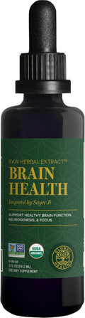 Global Healing Center Brain Health - USDA Organic Brain Supplements for Memory &amp Focus - Nootropics Supplement to Combat Mental Fog Advanced Focus Factor for Adults Extra Strength - 2 Fl Oz