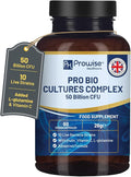 Bio Cultures Complex Probiotics and Prebiotics - 50 Billion CFU - 10 Live Bacteria Strains – Added with Inulin L-Glutamine &amp Vitamin C - 60 Capsules | Advanced Probiotic for Women &amp Men by Pr
