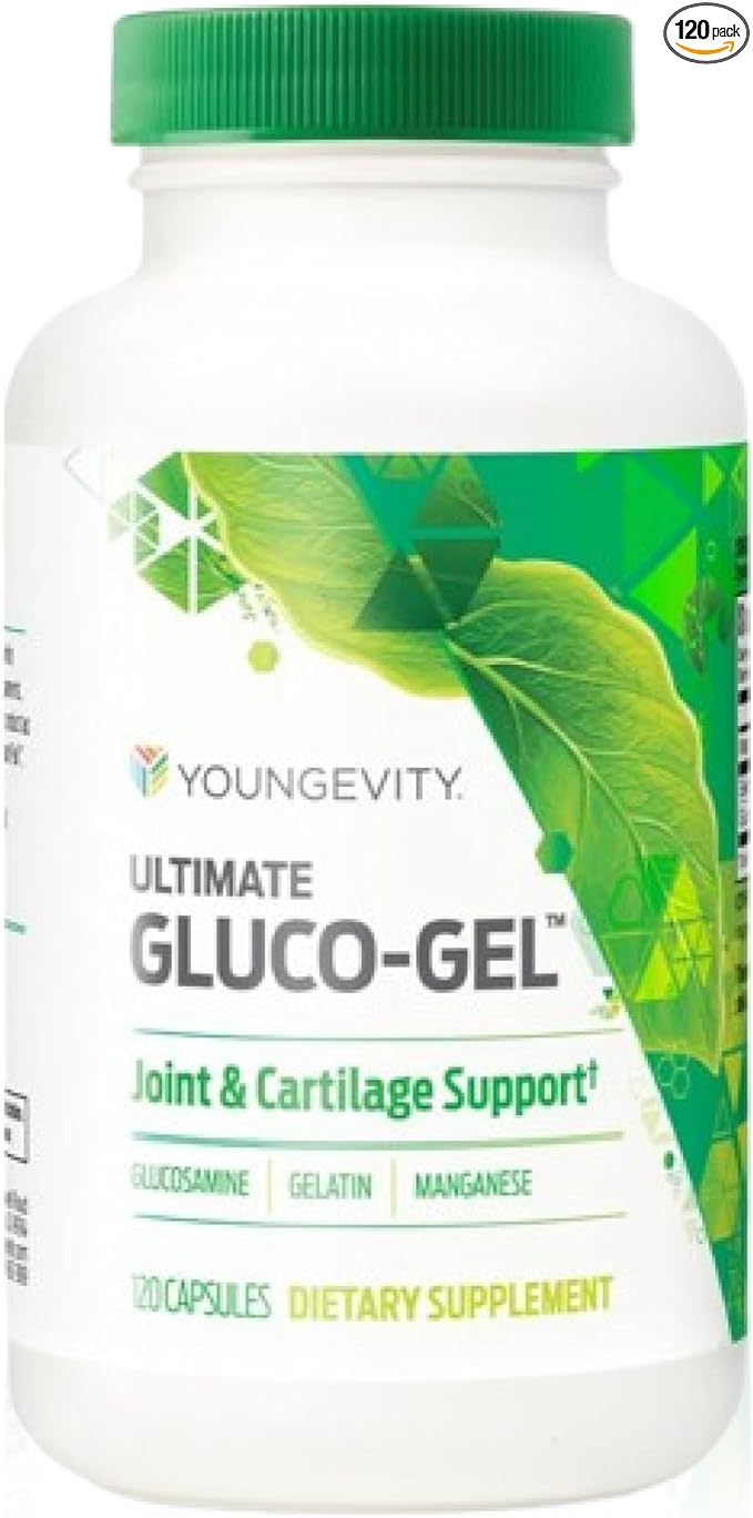 Youngevity Ultimate Gluco-Gel™ – Bone Support Supplement with Glucosamine Sulfate and Gelatin – 120 Capsules