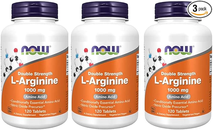 Now Foods L-Arginine 1000mg 120 Tablets (Pack of 3)