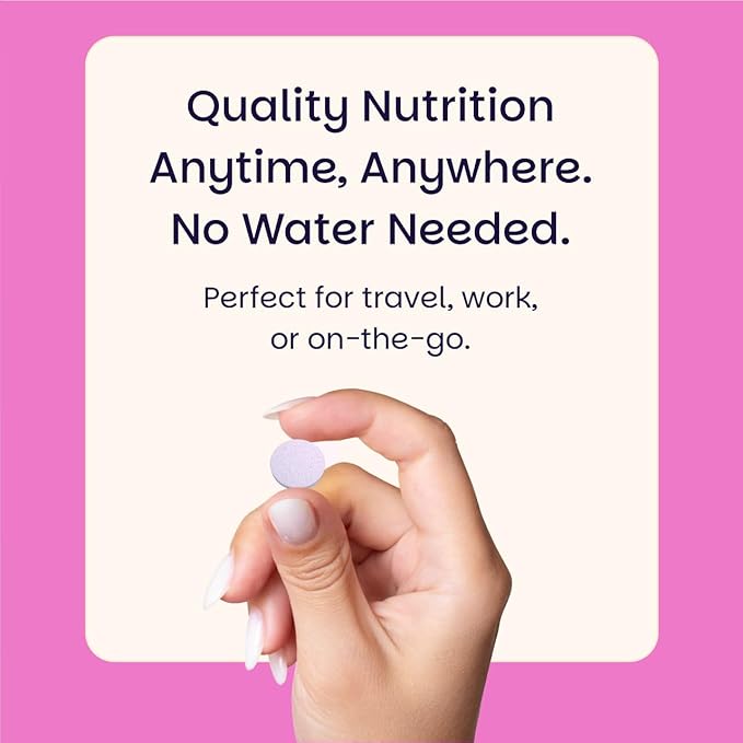 EZ Melts Women's Multi + Hair Growth - Daily Multivitamin for Women - Supports Healthy Energy Levels &amp Reduced Hair Shedding - Non-GMO &amp Vegan - Peach - 60 Dissolvable Tablets (30 Servings)