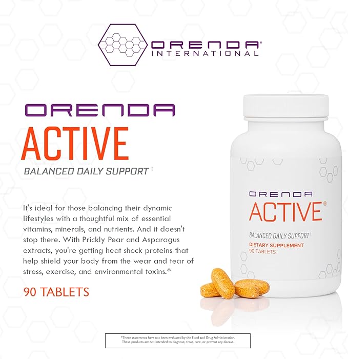 Orenda Active® | All 8 Forms Vitamin E BioFolate® &amp Young &amp Active™ Blend | Energy &amp Immune Support | Men &amp Women | 90 Tablets