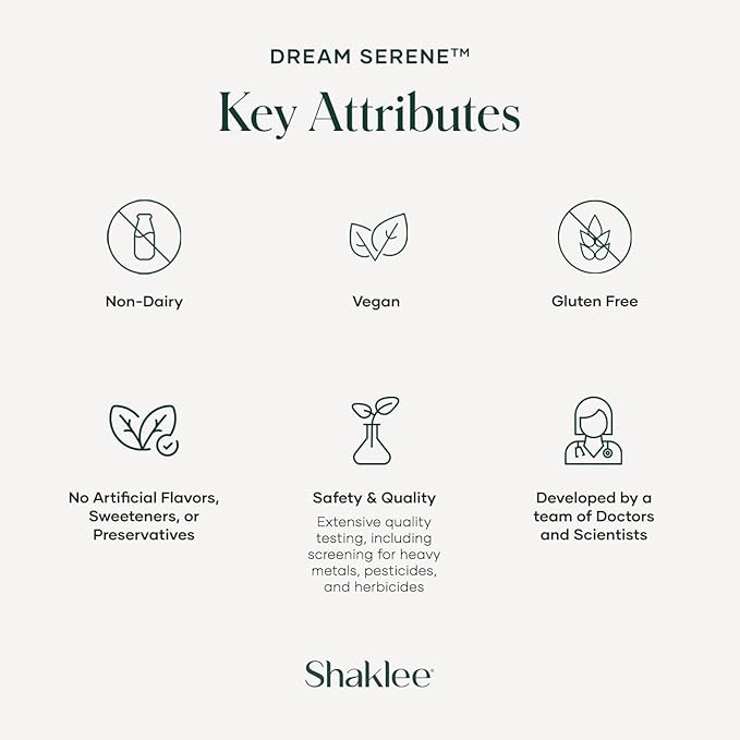 Shaklee - Dream Serene™ Melatonin Sleep Aid - Fall Asleep Faster Wake Up Refreshed - with Melatonin Valerian Lemon Balm L-Theanine - for Ultimate Beauty Sleep - 30 Softgels