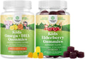 Bundle of Omega DHA Gummies for Kids - Fatty Acids Omega 3 6 9 with Vitamin C for Brain Immunity &amp Vision and Sambucus Elderberry Gummies for Kids Health with Zinc &amp Vitamin C for Immune Supp