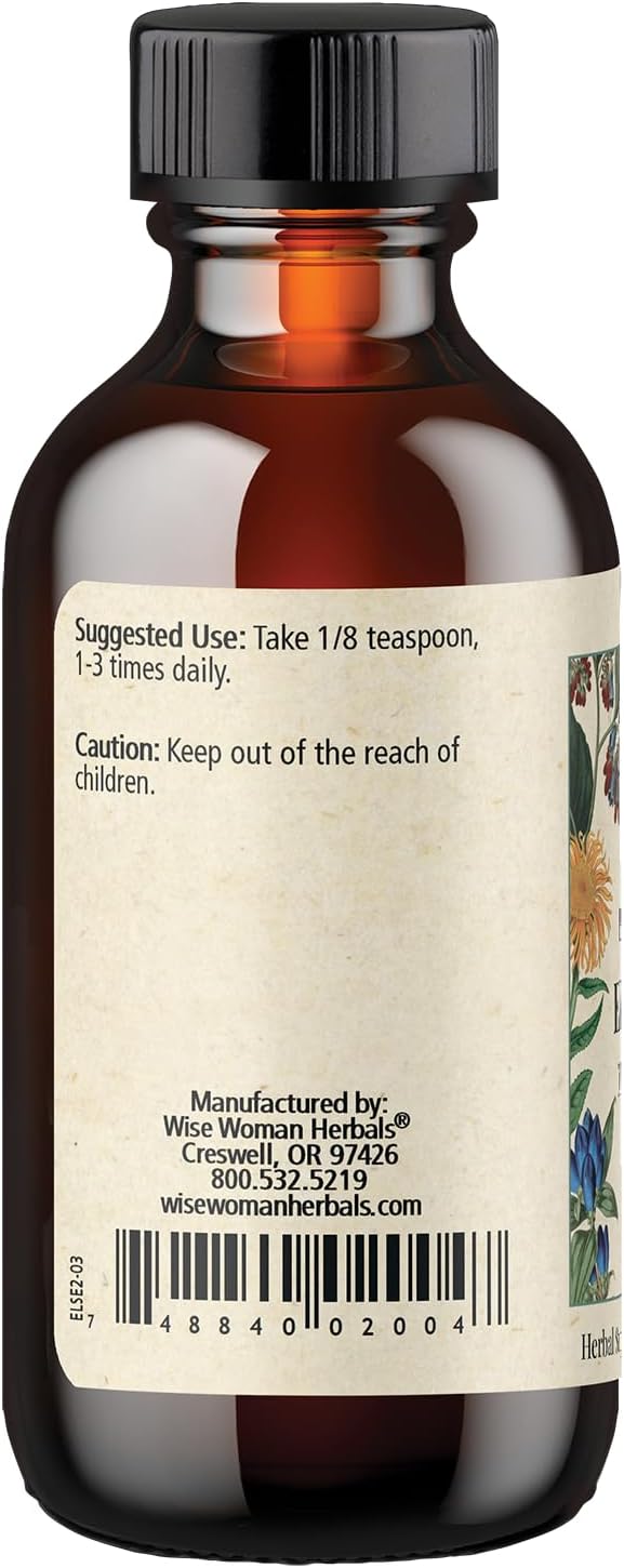 Wise Woman Herbals Eleuthero Botanical Syrup (formerly Solid Extract) 4:1 Alcohol-Free Adrenal &amp Stress Support Energy Stamina Mental Endurance Supports Balanced Mood &amp Immunity 2 Fl Oz