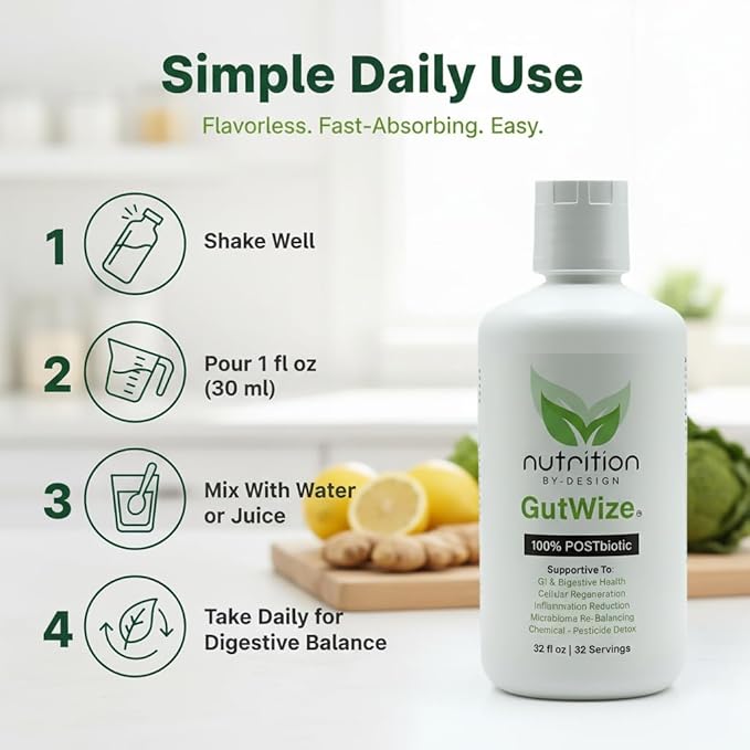 GutWize Total Health Bundle – 3 Bottles 100% Postbiotic + 3 Bottles Humic/Fulvic Blend – Gut &amp Digestive Support Microbiome Balance Natural Wellness Supplement Pack