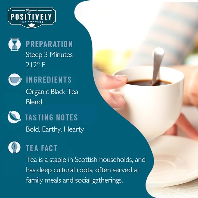 Organic Positively Tea Company Scottish Breakfast Black Tea Loose Leaf 16 Ounce