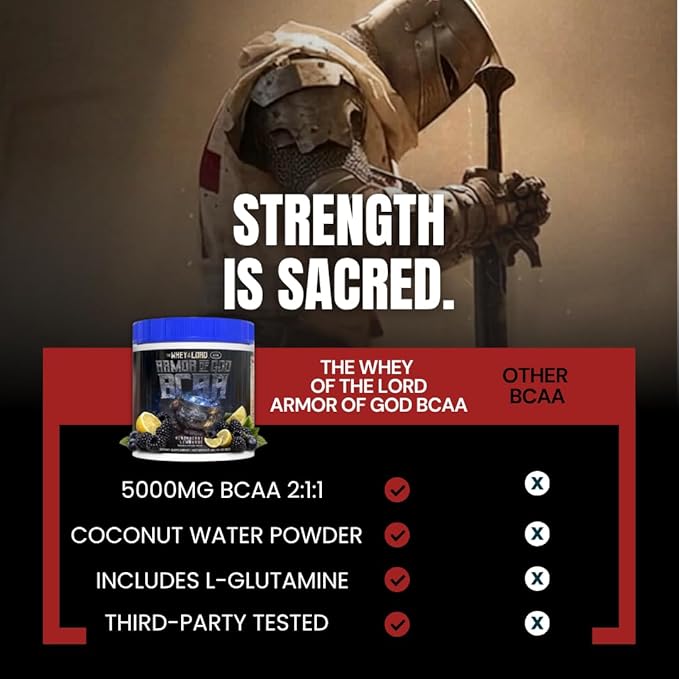 Armor of God BCAA Amino Acid Recovery Supplement Muscle Repair Endurance Hydration Workout Support (BlackBerry Lemonade)