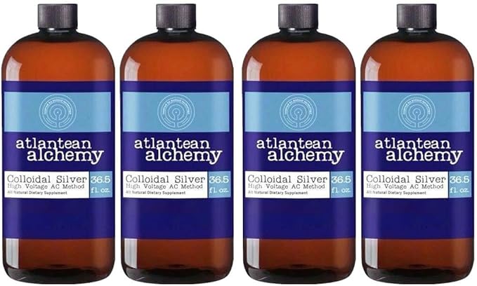 Colloidal Silver 4-36.5 Bottles 100ppm Atlantean Alchemy