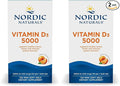 Nordic Naturals Vitamin D3 5000 Orange - 120 Mini Soft Gels - 5000 IU Vitamin D3 - Supports Healthy Bones Mood &amp Immune System Function - Non-GMO - 120 Servings (Pack of 2)