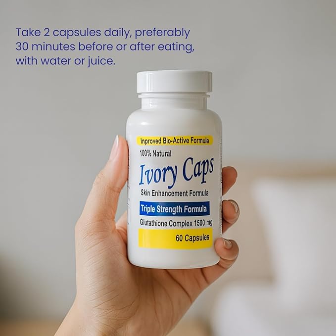 Ivory Caps Glutathione Complex 1500mg – Triple Strength Skin Enhancement Formula with Alpha Lipoic Acid &amp Milk Thistle – High Potency Glutathione Capsules – Vegan Non-GMO – 60 Capsules x 5 Bottle