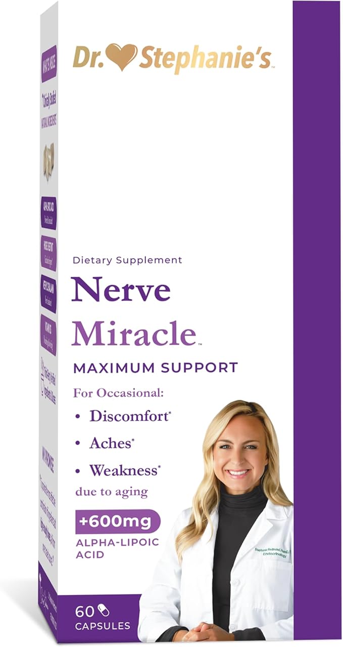 Nerve Miracle Maximum Strength Supplement | Nerve Health Support | Legs Feet Hands Toes | Mega Dose of Alpha Lipoic Acid ALA &amp Vitamin B12