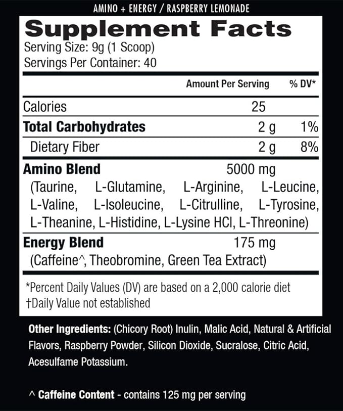 ReFUEL Amino + Energy 360g 40 Servings Raspberry Lemonade