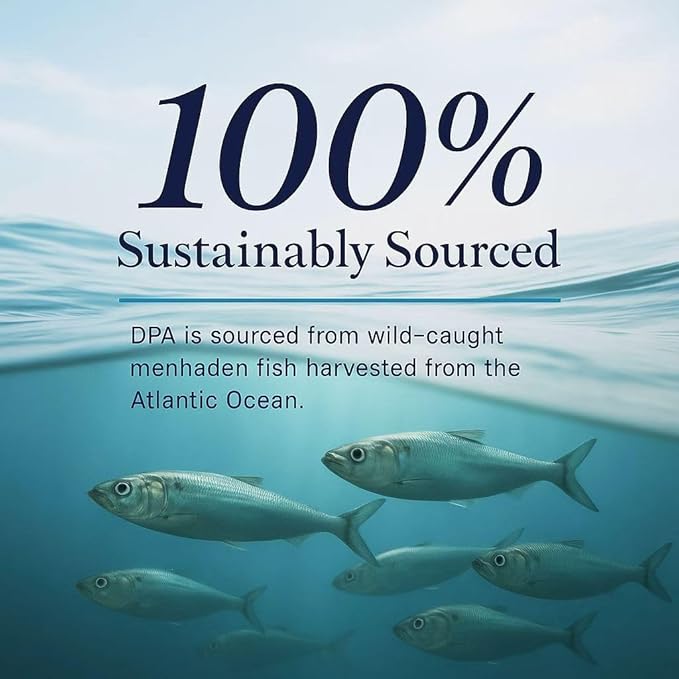 Omega-3 Supplement with DPA EPA &amp DHA – Wild Menhaden Fish Oil Capsules Non-GMO Sustainably Sourced Omega Oils 120 Count