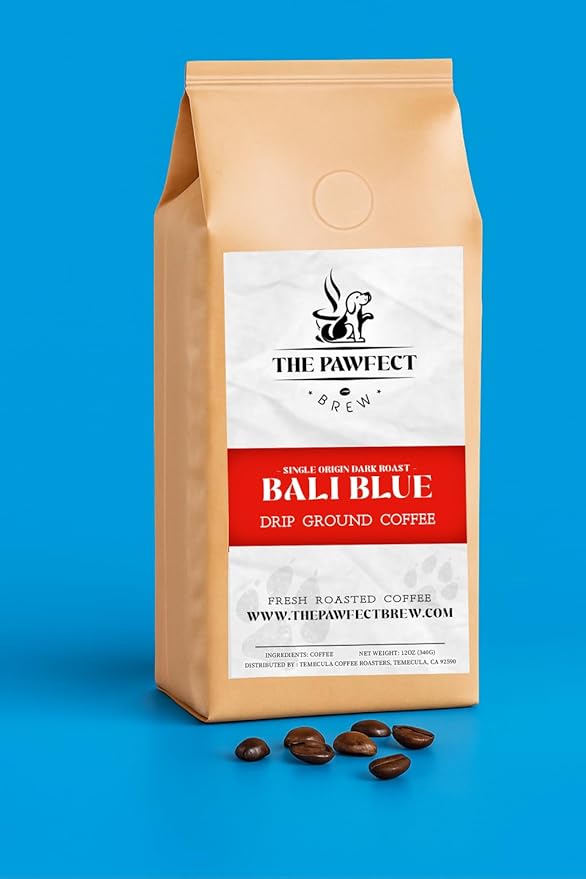 Dog Lovers’ Coffee – Bali Blue Moon by The Pawfect Brew | Medium-Dark Roast Drip 2LB| Single-Origin Specialty Grade Freshly Roasted | 25% Profits Donated to Animal Rescue