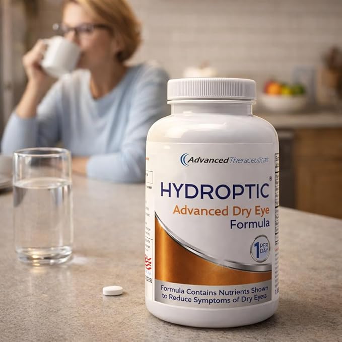 ADVANCED THERACEUTICALS Hydroptic Advanced Dry Eye Formula One-Per-Day 90-Day Supply - Supports Eye Nutrition &amp Tear Film with Astaxanthin Omega-3 Vitamins - Areds 2