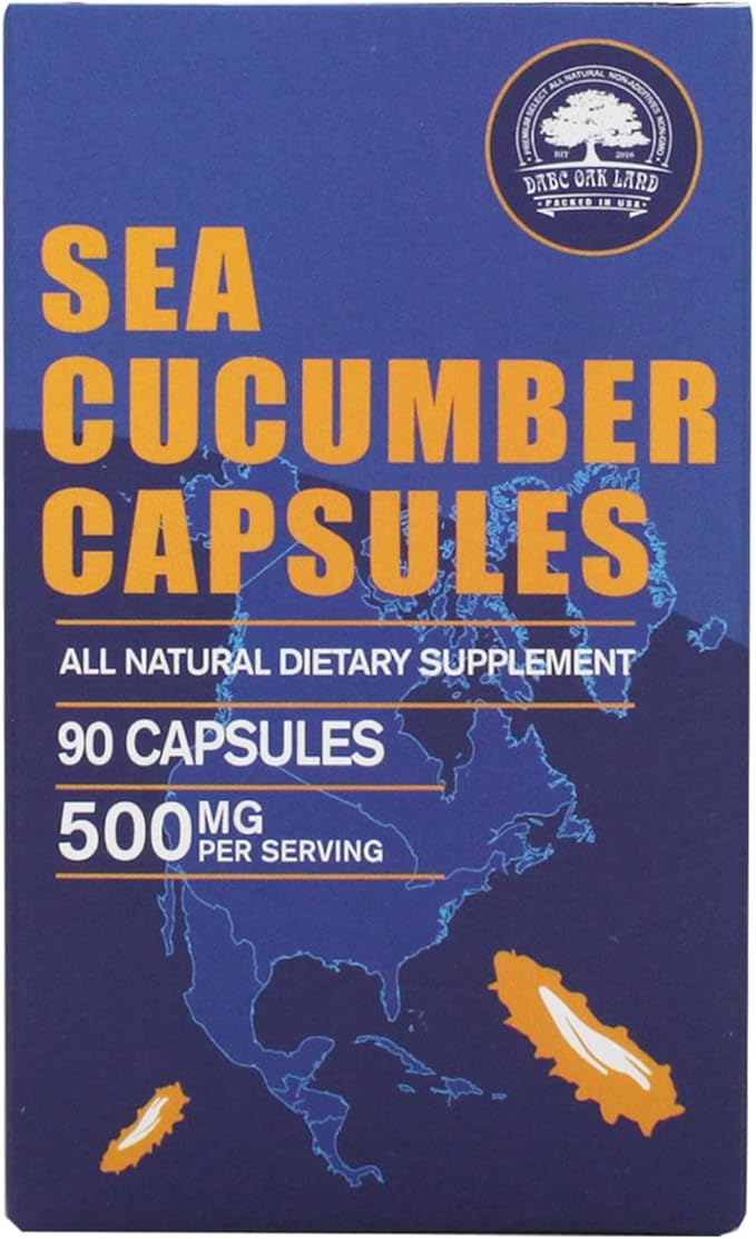Sea Cucumber Wild Caught Capsules Sea Cucumber Natural Extract Supplement Super Natural Antioxidant Immune Builder Promoting Joint Health &amp Mobility - 90 Capsules 500mg