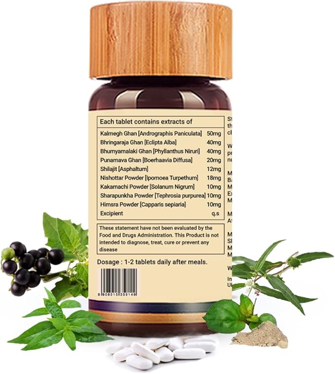Biogetica Livosolve Herbal Supplement for Liver Care - Total Liver Support Cleanse &amp Detox Protects Cells &amp Enzymes - 100% Vegan Non-GMO - 80 Tablets