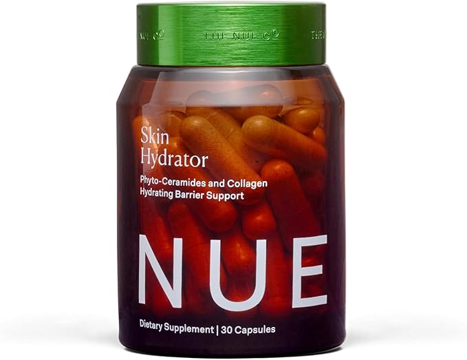 The Nue Co. Skin Hydrator Supplement - Daily Skin Support with Hydrolyzed Collagen Aloe &amp Hyaluronic Acid - Gluten Free Supplement for Radiance and Hydration Support | 30 Capsules