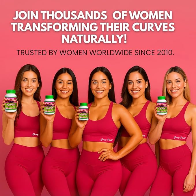 Natural Curves &amp Hormonal Balance – Aguaje Pills for Women by CurvyFruit – Booty Hips &amp Bust Support – 100 Vegan Capsules – Menopause Relief – Made in Peru