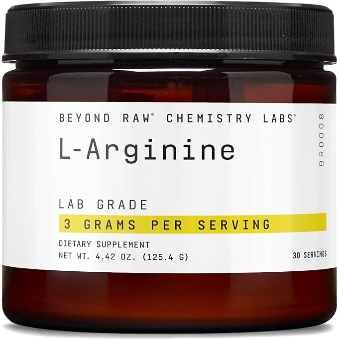 BEYOND RAW Chemistry Labs L-Arginine Powder Fuels Exercise and Supports Recovery 30 Servings