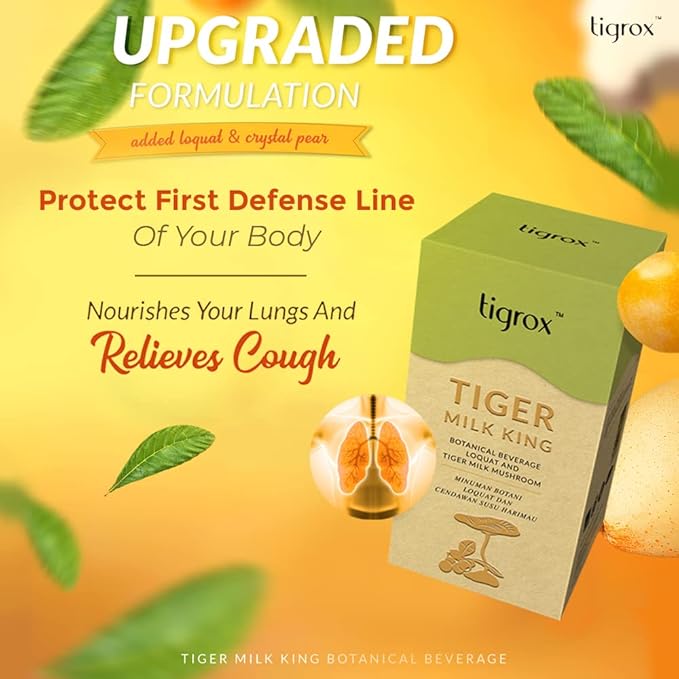 WELLOUS Tigrox Tiger Milk King Loquat Botanical Beverage for Digestive Balance Immune 20 Sachets/Box (Pack of 4)