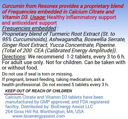 Curcumin Boswellia Ginger Yucca Piperine Frequencies- 120 Tablets