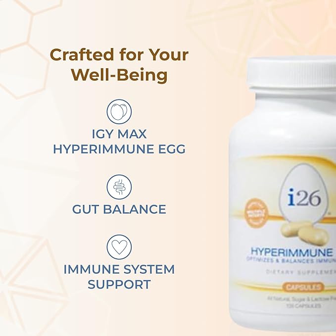 Youngevity i26® Hyperimmune Egg Capsules – Immune and Digestive Support – Hyperimmune Egg Powder Supplement – Non-GMO Gluten-Free Lactose-Free 135 Capsules