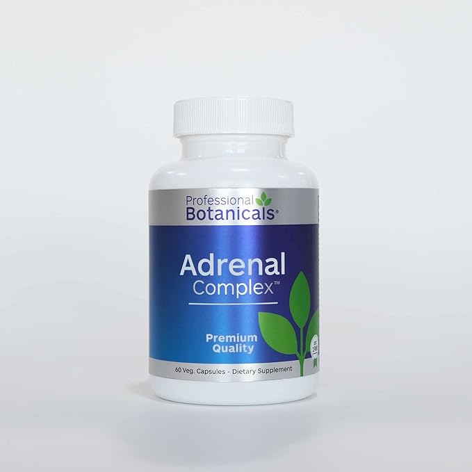 Professional Botanicals Adrenal Complex Supplement – Supports Healthy Adrenal Function Stress Relief and Energy Levels – 90 Vegetarian Capsules