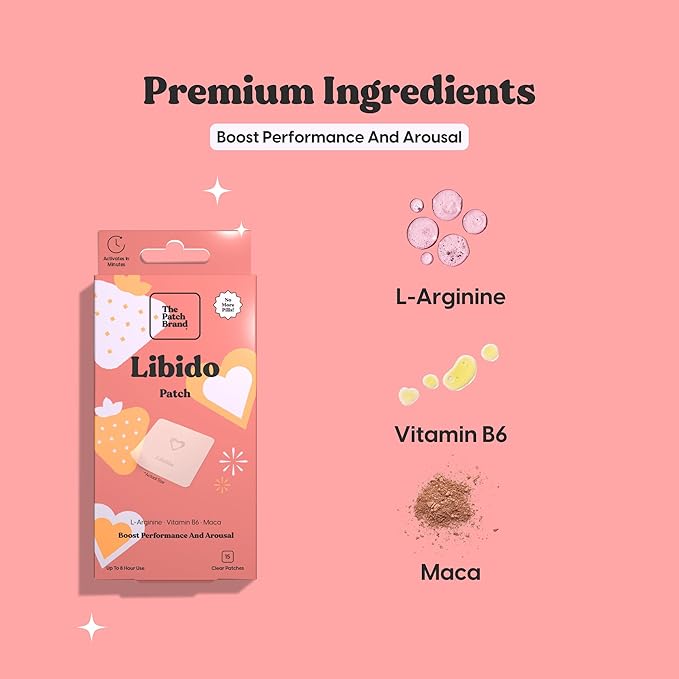 The Patch Brand Libido Patch | Natural Wellness with L-Arginine Vitamn B6 and Maca
