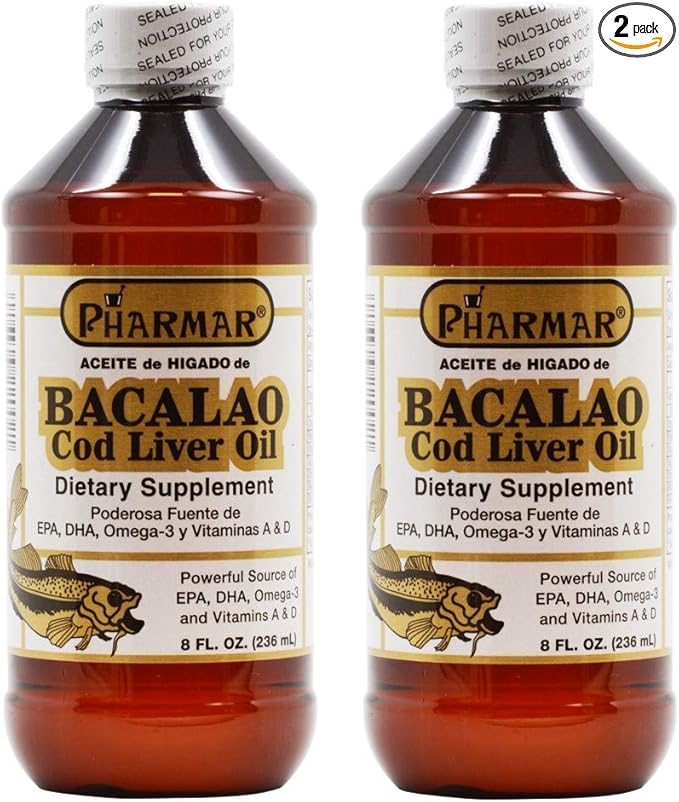 Aceite De Higado De Bacalao 8 Oz. Cod Liver Oil 2-Pack