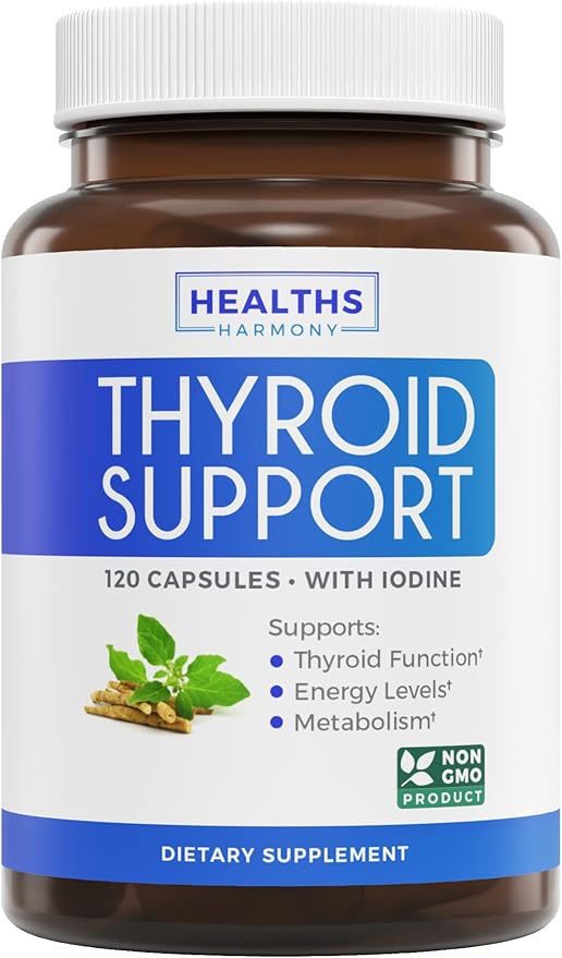 Bundle of Thyroid Support &amp Sea Moss - Sea Moss Thyroid Care Pack - Thyroid Support with Iodine (120 Caps) &amp Irish Sea Moss Capsules - Raw Vegan Supplement with BioPerine (Non-GMO &amp Organi